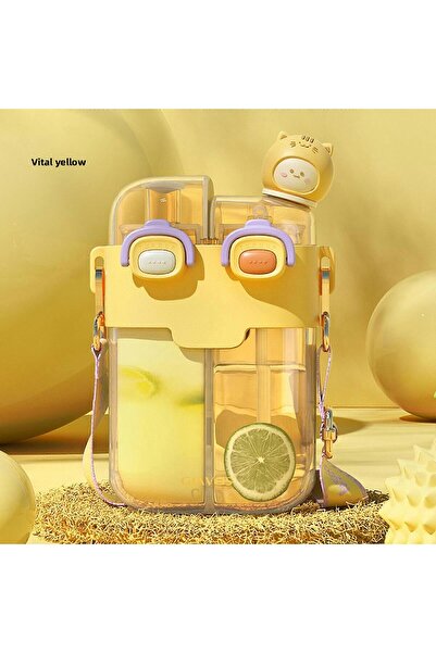 AyShop 780ml Double Chamber Portable Cartoon Water Bottle Drinking Cup for Kids