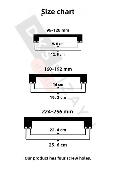 DKSDİZAYN 10 Pcs - 160-192 mm Castle Handle - 1St Grade Hard Polymer - Furniture Drawer Kitchen Cabinet Handle