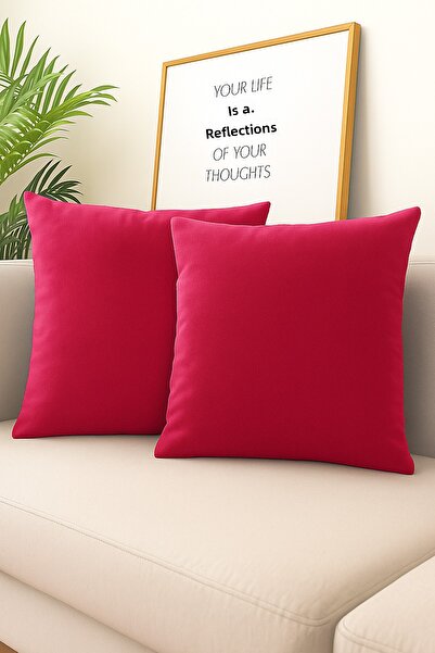 De'Vor Fuchsia Throw Pillow Cover Set of 4 - Hidden Zipper - Velvet Texture