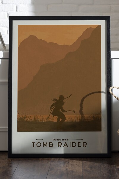 Duvarda Poster cu ramă din lemn negru Tomb Raider, pictură decorativă de pere...