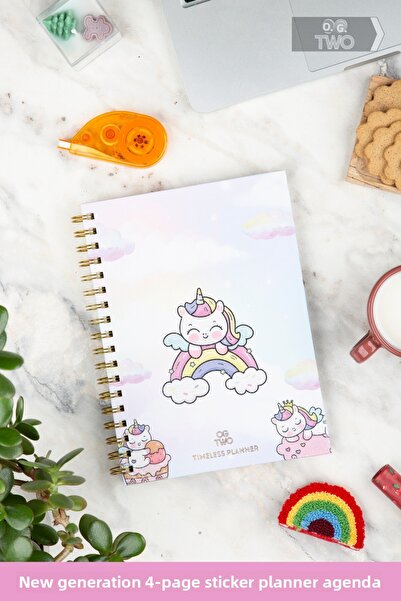 OGTWO Премиум качество 17x24 см седмичен и дневен планиращ календар със стикери