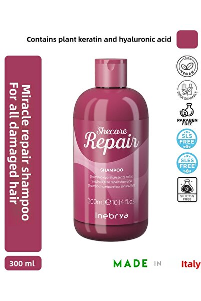 Inebrya Ice cream شامبو إينبريا شي كير ريبير لإصلاح الشعر التالف والمتضرر 300 مل
