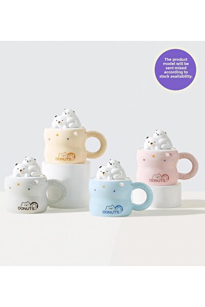 hediyeofisi Donuts Dear Bear 350 ml Premium Ceramic Mug – Durable, Stylish Design