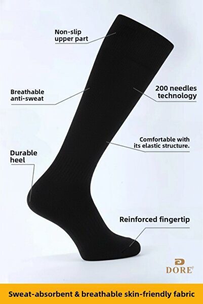 Dore Γνήσιο 1 ζευγάρι Premium για ενήλικες που απορροφά τον ιδρώτα & αναπνέει ποδοσφαιρικό παιχνίδι κολάν Astroturf Long Socks 40-45