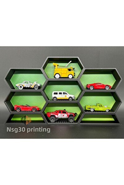 HasFar Tech Honeycomb Patterned Hot Wheels – Diecast Car Display Stand Set of 7