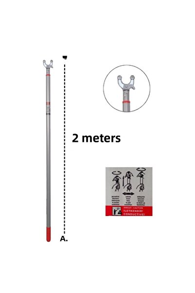 JokeyAmbalaj Telescopic Shop, Textile (Gray) Hanging Stick (2 Meters Long)