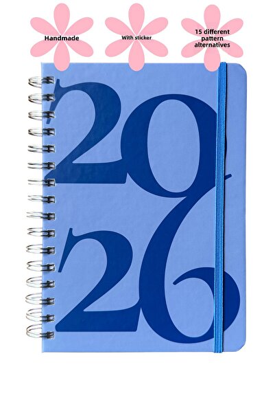 Chi-Chi Papers Name Can Be Written on It 2026 Weekly Agenda - Handmade, 2 Pages with Stickers, Classic Navy Blue