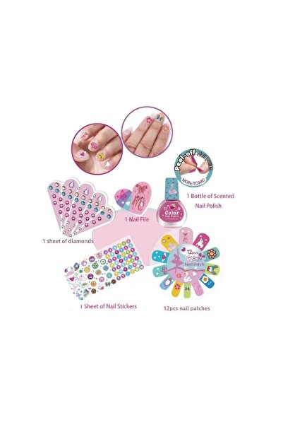 TOYFEST 100 Pieces Nail Decoration Set Tokidas Nail Art Children's Nail Polish Sticker Special Addition for Girls over 5 Years Old