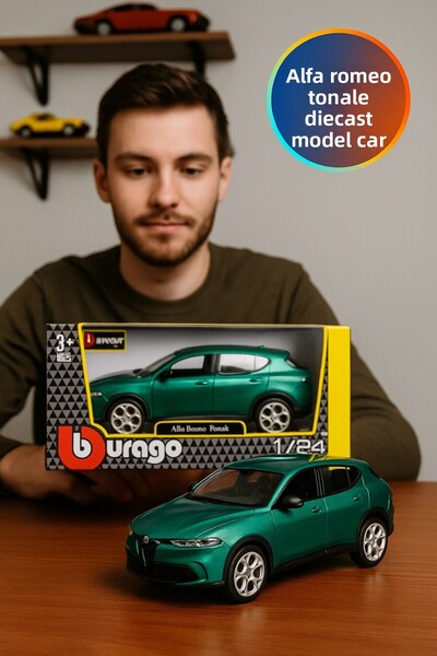 TOYFEST Bburago 1 24 Alfa Romeo Tonale Realistic Model Car with Opening Doors and Metal Body
