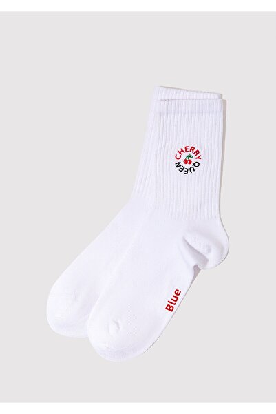 Mavi Cherry Embroidered White Socks 1913260-620