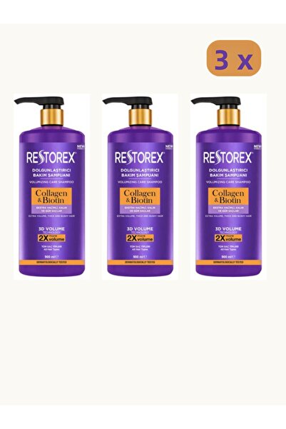 Restorex Collagen & Biotin Shampoo 900 ml 3 Pieces