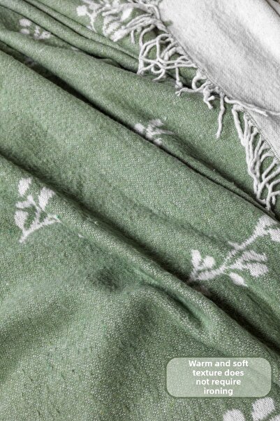 Elart Nadia Blanket Double Size Cotton (200X220 cm) Green