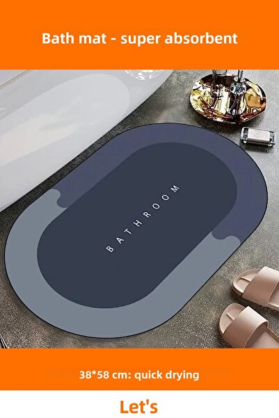 Letsii سجادة حمام فائقة الامتصاص ومقاومة للماء مقاس 38×58 سم