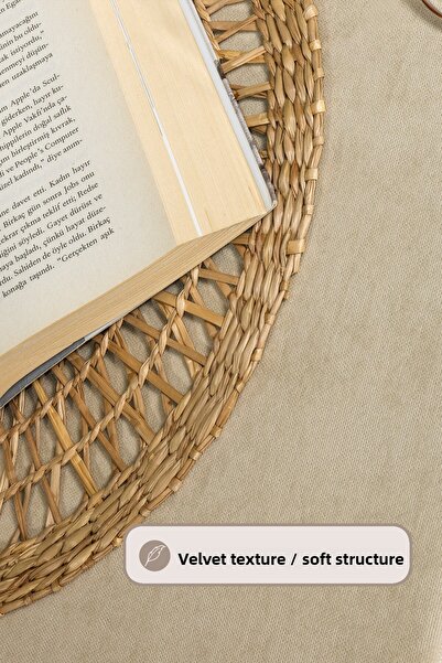 Elart Soft Tablecloth Velvet Rectangular (150X220 cm) Light Stone