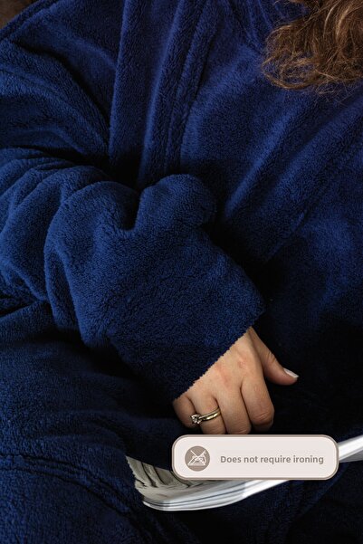 Elart Enjoy Tv Blanket Wellsoft Hooded Wearable Unisex over Size (80X110 cm) Navy Blue