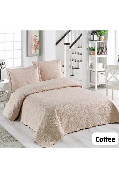 YÜNTEKS Örtüm Ivy Sarmaşık Single Solid Color Bedspread Set Coffee
