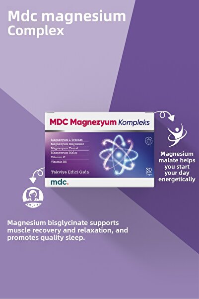 MDC Magnesium Complex 220 Mg Effervescent Sashi - L-Treonate, Bisglycogenate, Malate, Taurate 30 Pcs