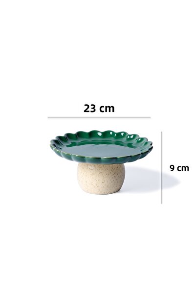 Le murano Fungo Footed Pastry Cake Presentation Plate 23 cm | Green