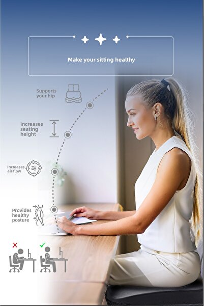 PUFYMAX Visco Orthopedic Sitting Cushion, Office Chair, Car Seat Cushion, Support Cushion