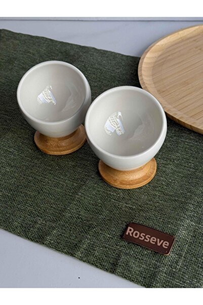 ROSSEV Set of 2 Sauce Bowls with Bamboo Legs