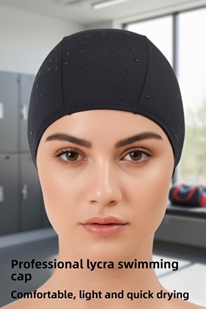 viyol marketim قماش قابل للتمدد قبعة سباحة – قبعة رياضية مرنة ومريحة وسريعة الجفاف للبحر وحمام السباحة