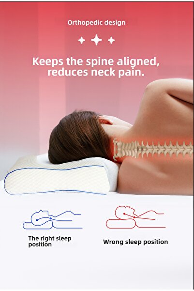 PUFYMAX Visco Orthopedic Pillow, Double Neck Support Pillow, Spine-Friendly Sleeping Pillow 57X42 Height 12/10