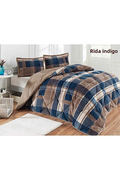 Romans Double Quilt Set Comforter Rida Indigo (1 Quilt + 2 Pillowcases)