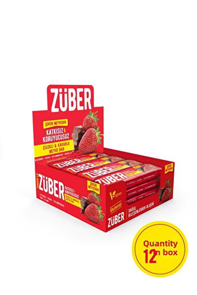 Züber لوح فواكه بالفراولة والكاكاو 40 جرام × 12 قطعة