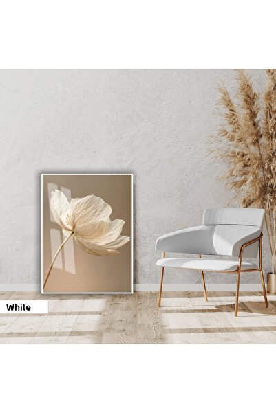 Harikabirev | Soft |   Cream Manolia Flower Model | Framed Glass Table Single Vertical