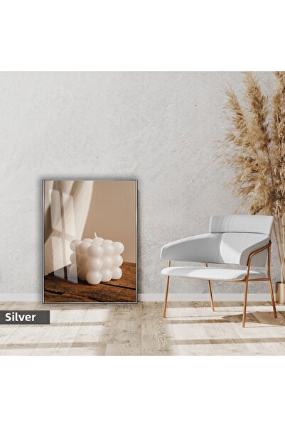 Harika bir ev | Soft |   Bohem Decoration White Candle Model |   Framed Glass...