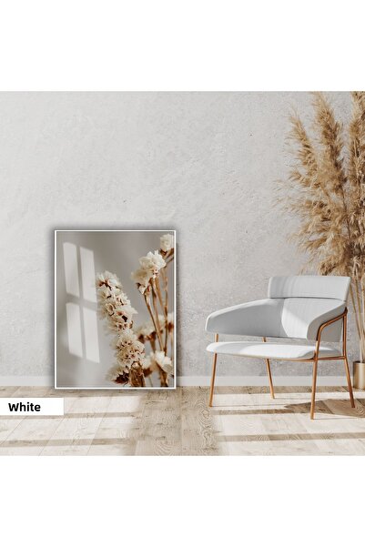 Harikabirev |   Soft |   Cream-Brown Dry Flower Model |   Framed Glass Table ...