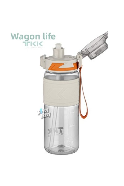 Vagon Vagonlife Tkk Tritan Water Bottle with Straw T-1019 600 ml White