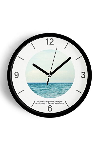 JHAAR ساعة حائط حديثة بتصميم المناظر الطبيعية التجريدية - 25 سم - هيكل أسود م...