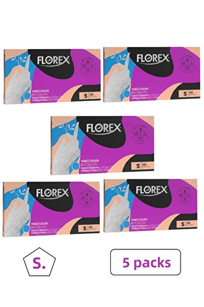 Florex Blue Tpe Gloves 100 Pieces Size S 5 Packs