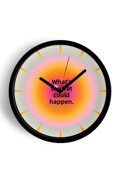 JHAAR تصميم حديث بخط مكتوب - ساعة حائط 'ماذا يحدث من أفضل ما يحدث؟' - 30 سم -...