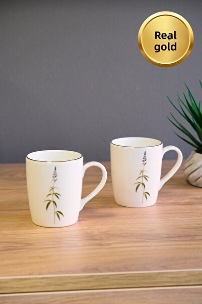 tabakevi Tabak Evi Porcelain Natura Cluster Mug with Handle 9cm 220ml 2 Pcs