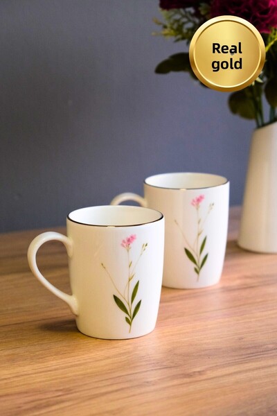 tabakevi Tabak Evi Porcelain Natura Broadcloth Handle Mug 9cm 220ml 2 Pcs