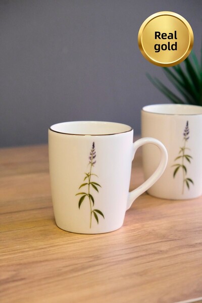 tabakevi Tabak Evi Porcelain Natura Cluster Mug with Handle 9cm 220ml 2 Pcs