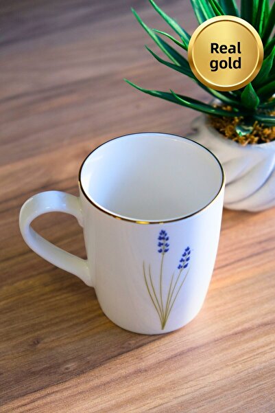 tabakevi Tabak Evi Porcelain Natura Lavender Mug with Handle 9cm 220ml Single