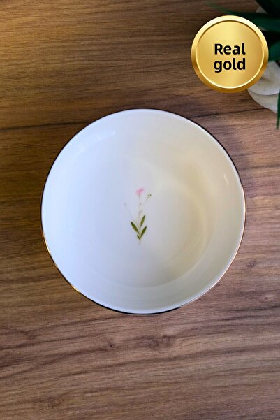 tabakevi Tabak Evi Porcelain Natura Broadcloth Gold Gilded Bowl 13.50X4Cm 460Cc Single