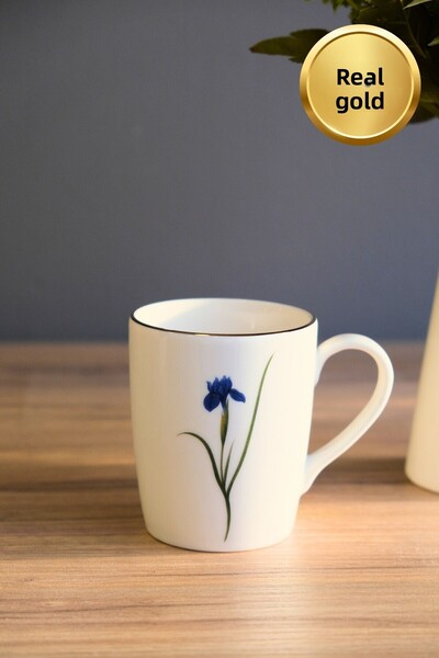 tabakevi Tabak Evi Porcelain Natura Iris Mug with Handle 9cm 220ml Single