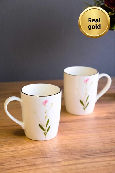 tabakevi Tabak Evi Porcelain Natura Broadcloth Handle Mug 9cm 220ml 2 Pcs