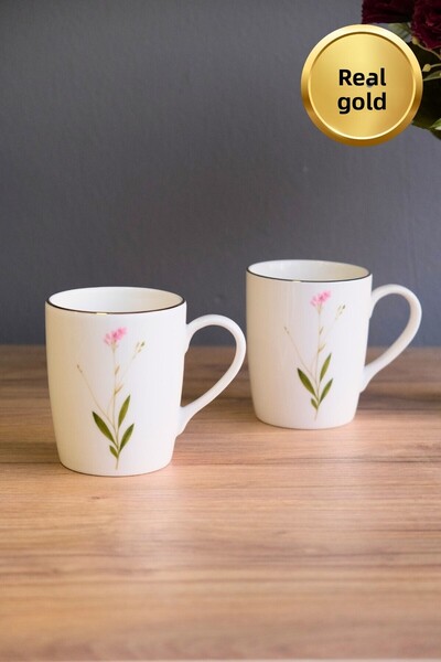 tabakevi Tabak Evi Porcelain Natura Broadcloth Handle Mug 9cm 220ml 2 Pcs