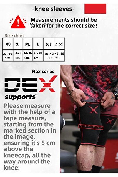Dex Supports Sports Knee Pad Fitness Knee Pad Knee Sleeve, Weightlifting Strap T-Lifting Straps Set of 2