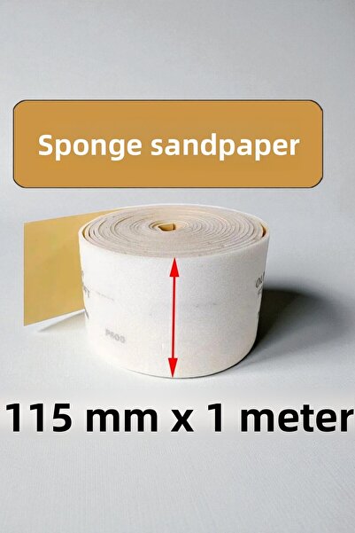 MH MiniHediye Wooden Sponge Sandpaper Kitchen Bathroom Dish Sponge Tape Paper Sponge Sandpaper 1 Meter 220 Grit