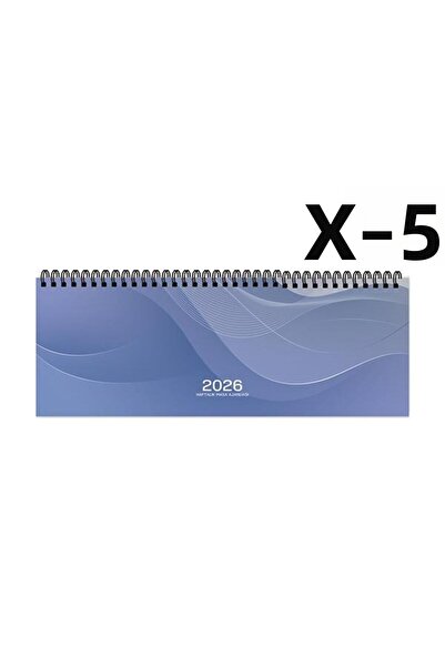 KESKİN COLOR 2026 Weekly Desk Agenda 12X33 cm Spiral Bound Lined 5 Pieces