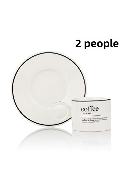 Altabi Porcelain Turkish Coffee Set for 2 People – Coffee Written on It |   100 ml