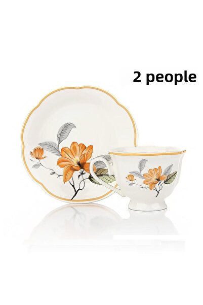Altabi Turkish Coffee Set for 2 People Porcelain – Floral Pattern |   90 ml