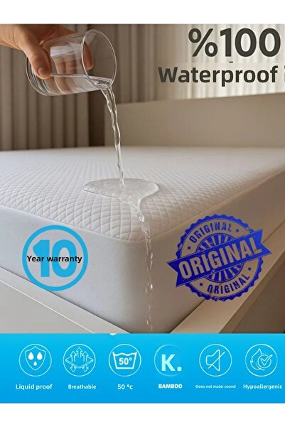 BİVA Soft Quilted Bamboo Cotton Luxury Mattress Protector Liquid-Proof Double Mattress Cover