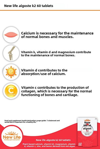 New Life Algoste K2 60 Tablets